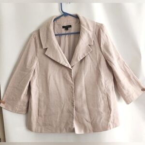 Ann Taylor Women's Cream colored Lined Snap Front Jacket Size 14